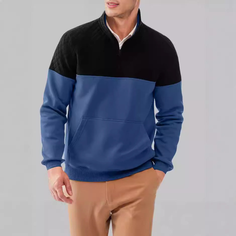 Men's sporty pullover with stand-up collar and pockets Skorter
