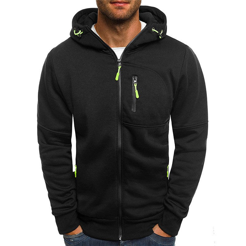 Men's functional hoodie with a slim fit and practical zippered pockets Skorter