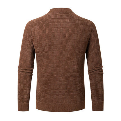 Men's stylish knitted sweater with unique textured design Skorter