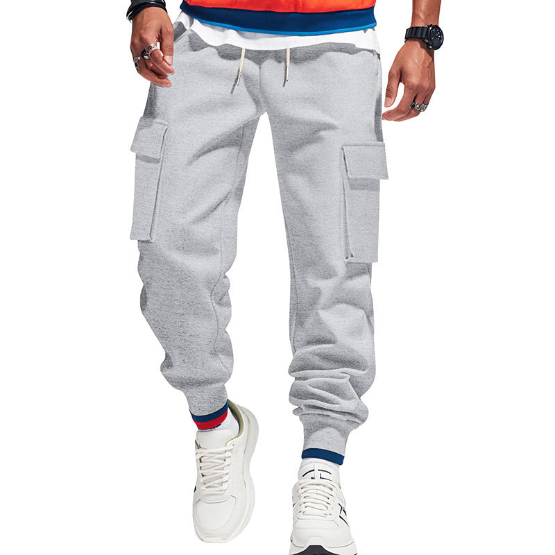Men's cargo joggers with elastic waistband and practical side pockets Skorter 1760051045