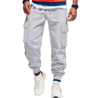 Men's cargo joggers with elastic waistband and practical side pockets Skorter 1760051045