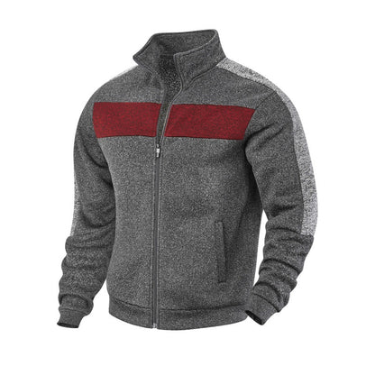 Men's sporty fleece jacket with high collar and reflective accents Skorter