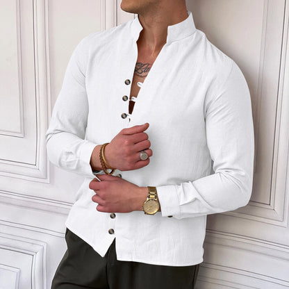 Men's long-sleeve shirt with modern button details and timeless design Skorter