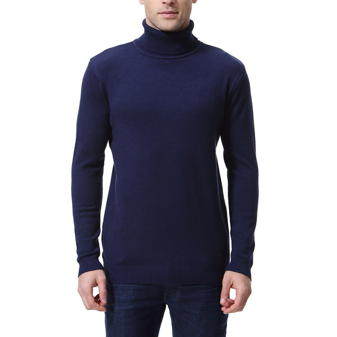 Men's turtleneck sweater made of fine cotton Skorter