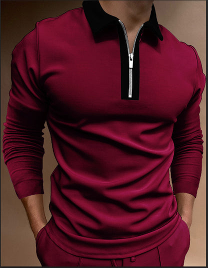 Men's sweatshirt with modern stand-up collar and functional zipper Skorter