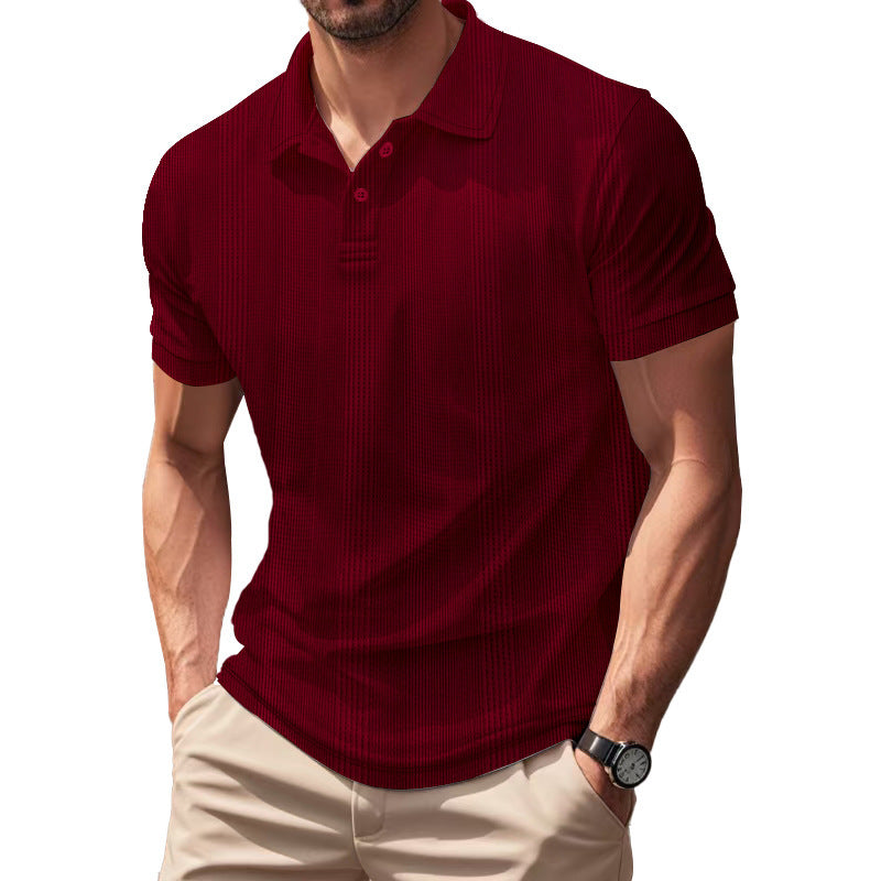 Men's stylish short-sleeve polo shirt with textured surface Skorter