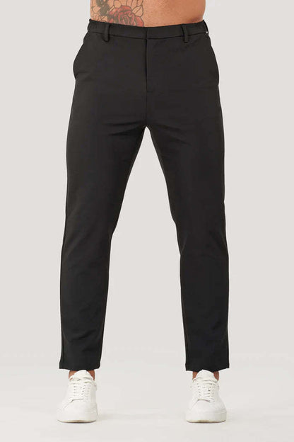 Men's Slim Fit Chino Pants with Elastic Waistband and Side Pockets Skorter