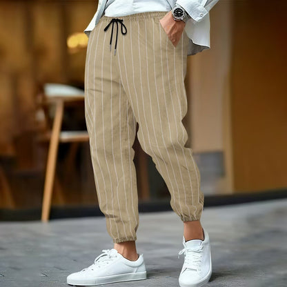 Men's stylish leisure pants with elegant striped pattern Skorter