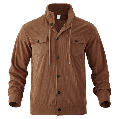 Men's stylish cord jacket with adjustable collar and practical chest pockets Skorter