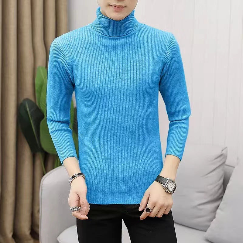 Men's Stand Collar Sweater made of Ribbed Knit Skorter