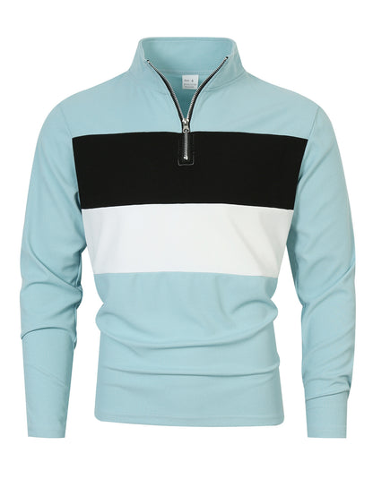 Men's zip sweater with fashionable color cut and comfortable style Skorter