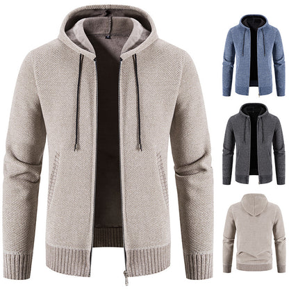 Herrkofta med huva och texturerad design Skorter