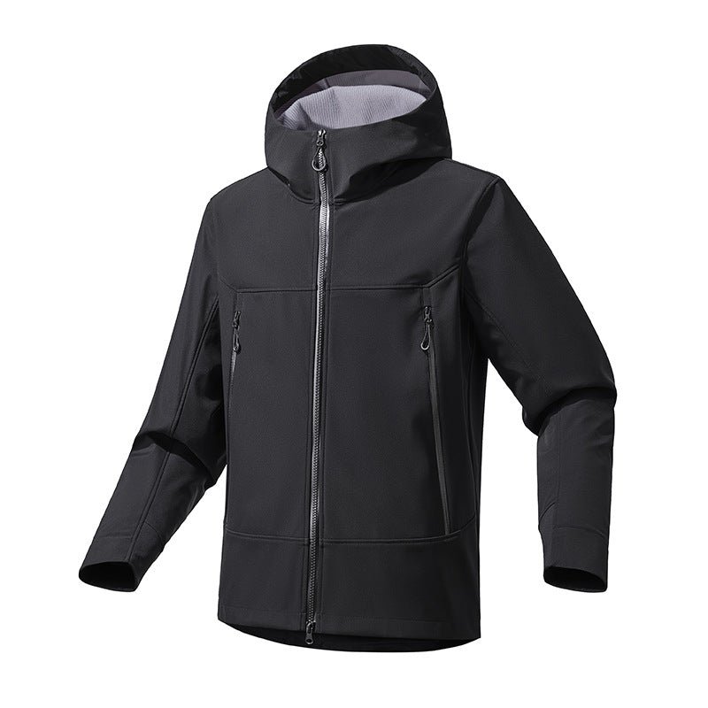 Men's technical outdoor jacket with waterproof material and adjustable hood Skorter