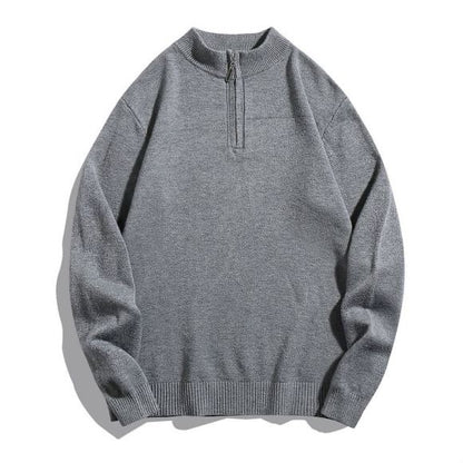 Men's comfortable pullover with modern stand-up collar and discreet zipper opening Skorter