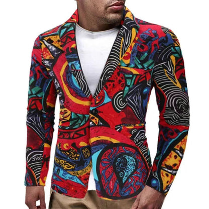 Men's stylish blazers with colorful graphic design Skorter