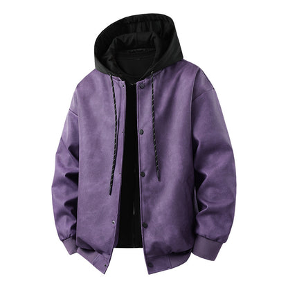 Men's stylish transitional jacket with removable hood and sporty accents Skorter
