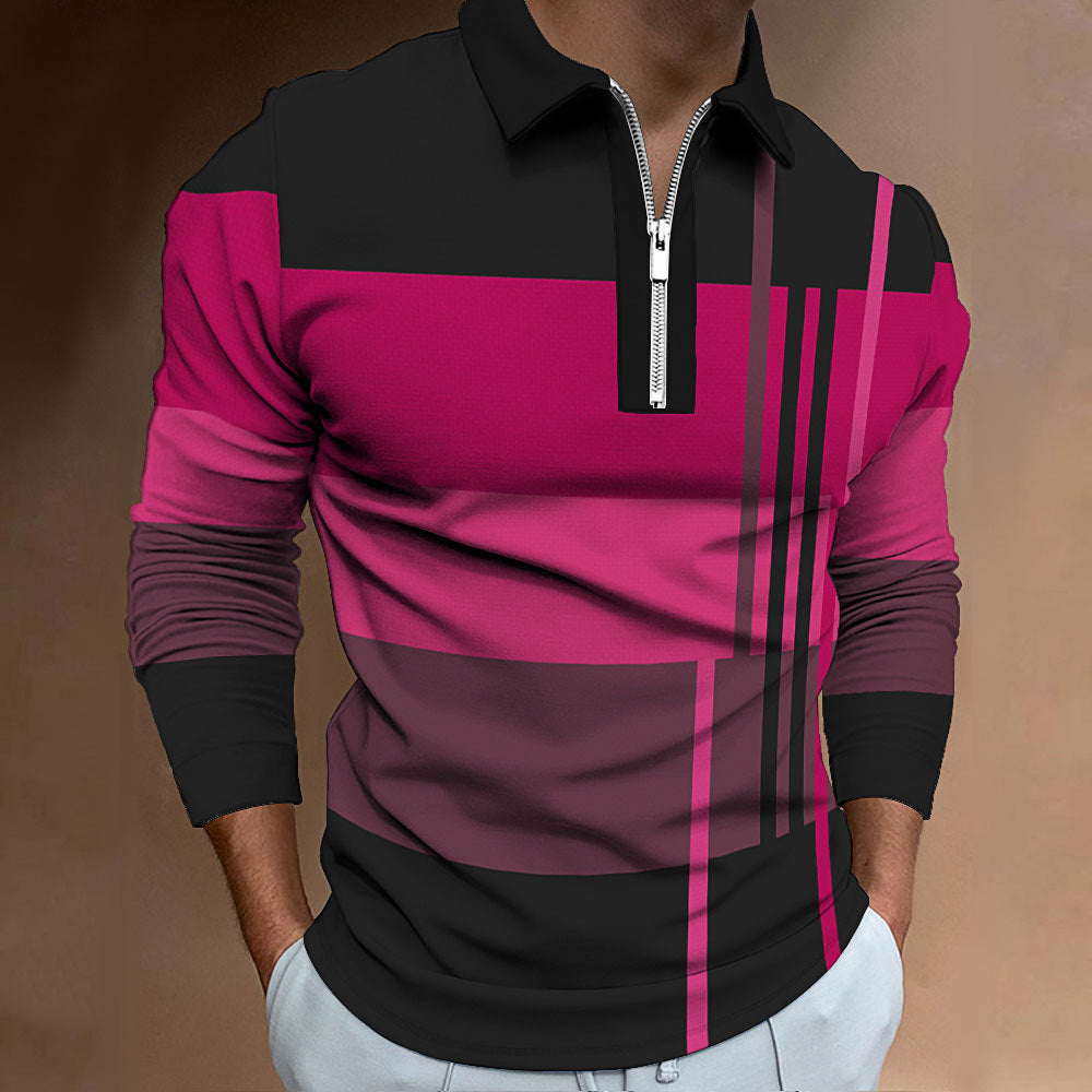 Men's Stand Collar Polo Shirt Skorter