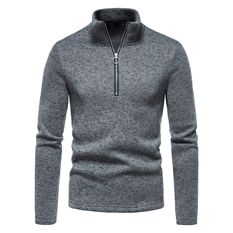 Men's sporty sweater with modern stand-up collar and practical zipper details Skorter