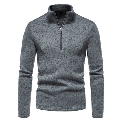 Men's sporty sweater with modern stand-up collar and practical zipper details Skorter