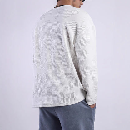 Men's long-sleeve shirt with button-down collar and textured pattern Skorter