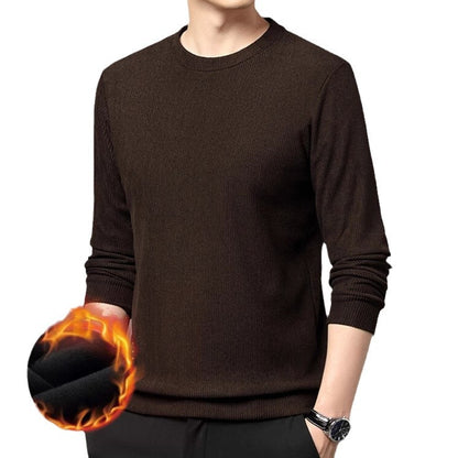 Herrtröja med fin struktur och rund halsringning, Skorter