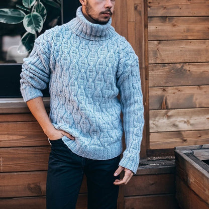 Men's chunky knit turtleneck sweater Skorter