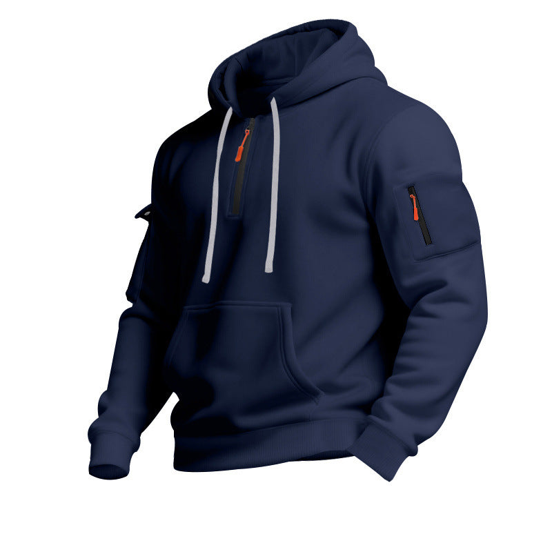 Men's sporty hoodie with zipper and practical pockets Skorter