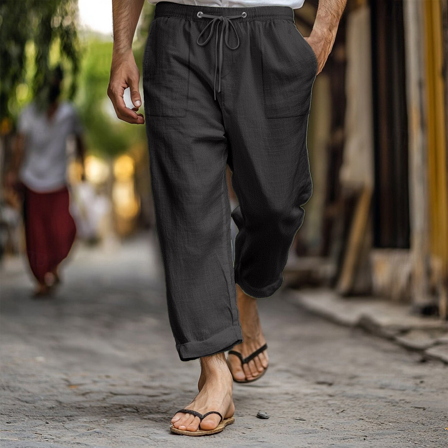 Men's airy linen pants Skorter