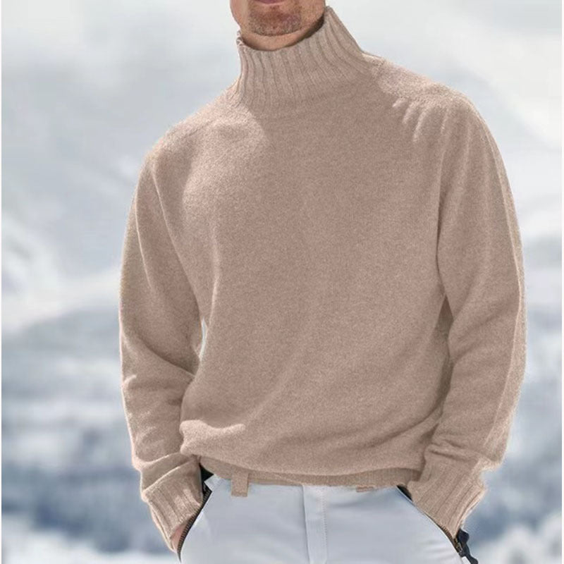 Men's turtleneck sweater made of high-quality wool with textured details Skorter
