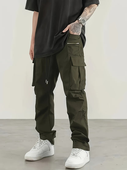 Men's modern cargo pants with multifunctional pockets and elastic waistband Skorter