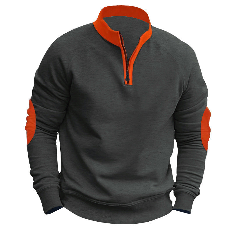 Men's sporty sweater with innovative zipper and contrast arm details Skorter