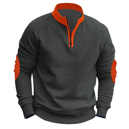 Men's sporty sweater with innovative zipper and contrast arm details Skorter