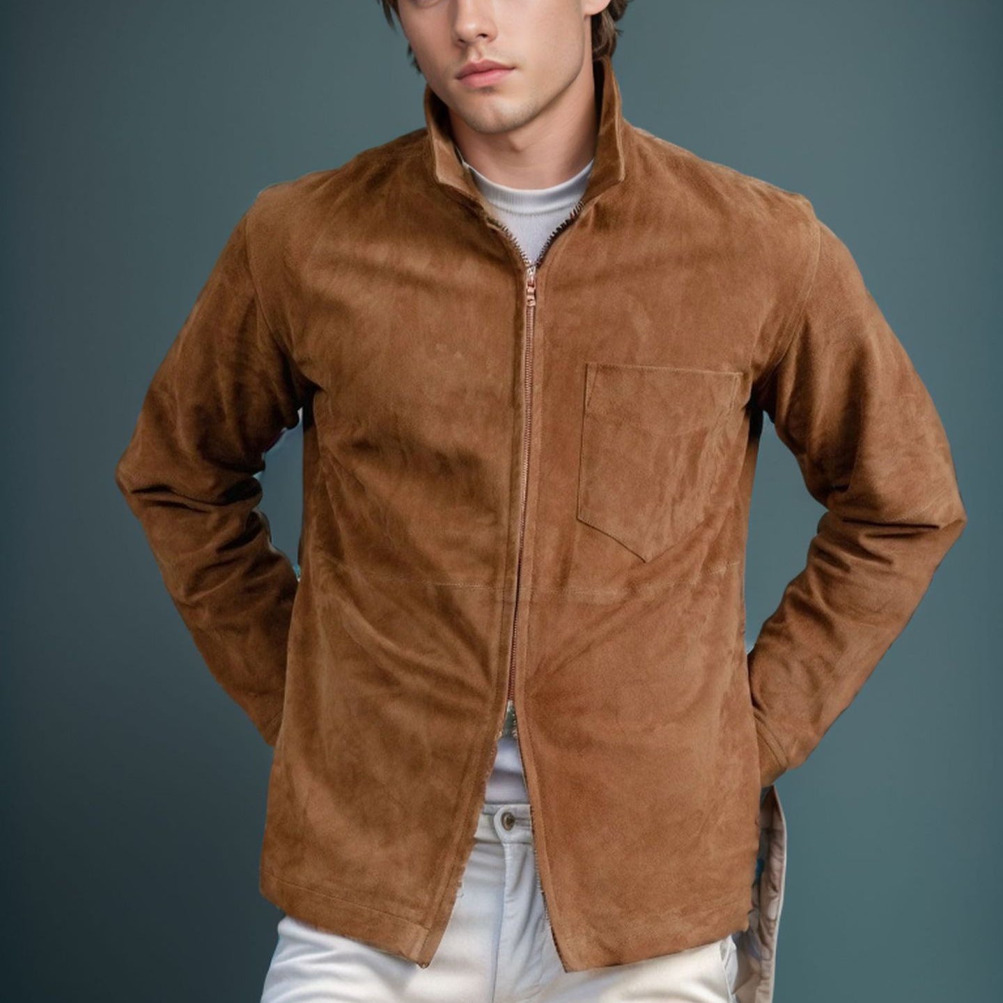 Men's fashionable softshell jacket with fold-up collar Skorter