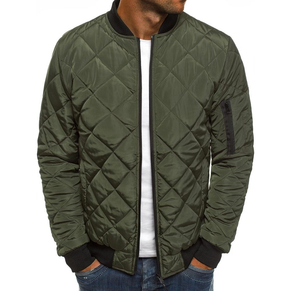 Men's quilted jacket with a high collar and side zip pockets Skorter
