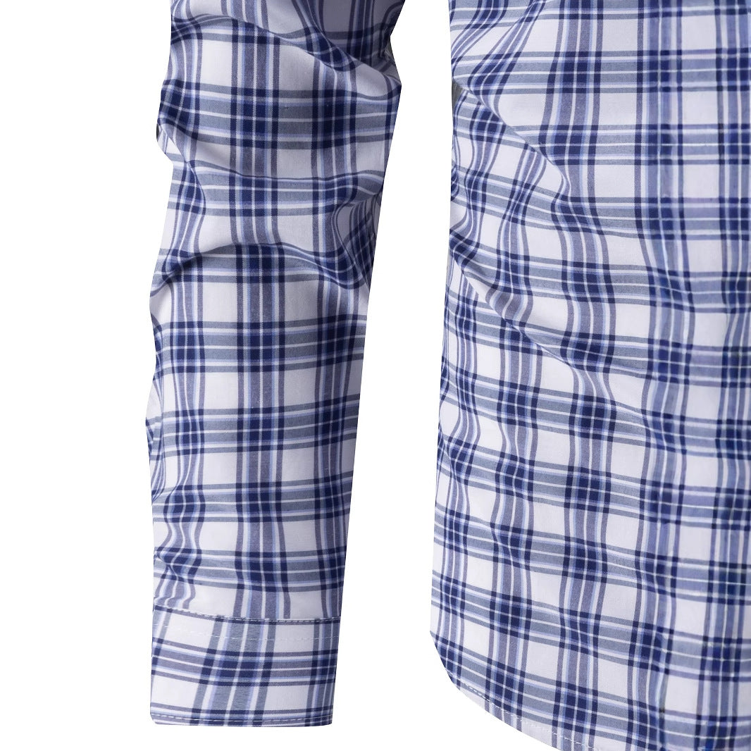 Men's classic checked long sleeve shirt Skorter