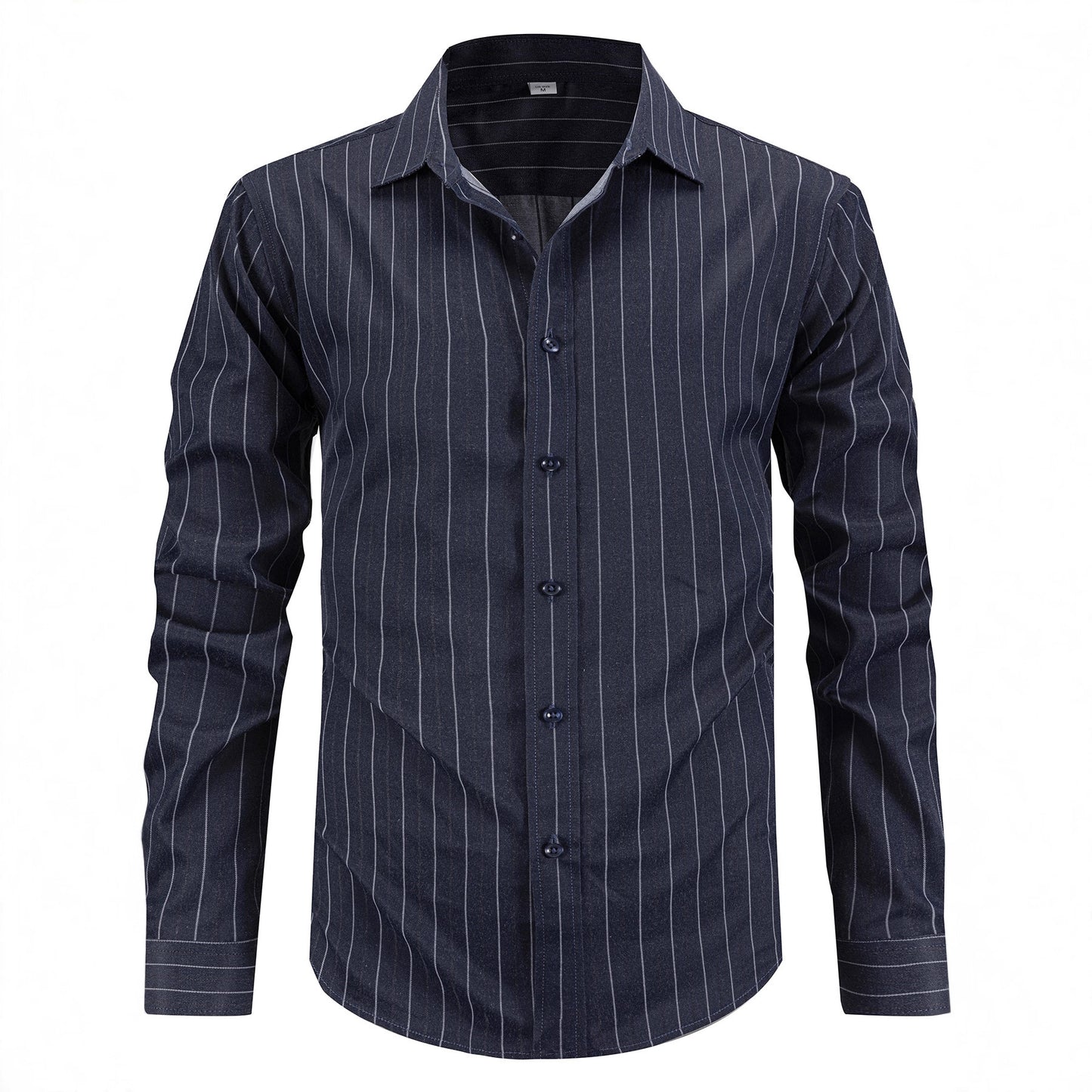 Men's stylish long-sleeved shirt with fine striped pattern and comfortable fit Skorter
