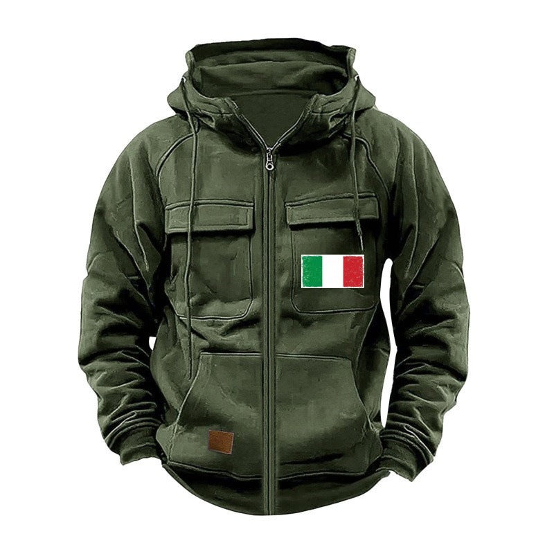 Men's stylish hoodie jacket with practical pockets and adjustable collar Skorter