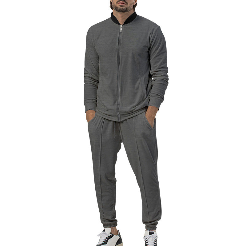 Men's sporty leisure set with full zip and elastic cuffs Skorter