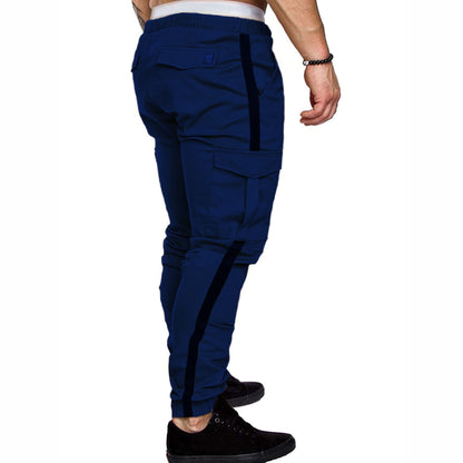 Men's Cargo Jogging Pants with Elastic Waistband and Practical Pockets Skorter