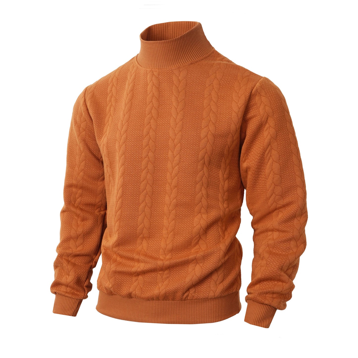 Men's stylish knitted sweater with stand-up collar and textured design Skorter