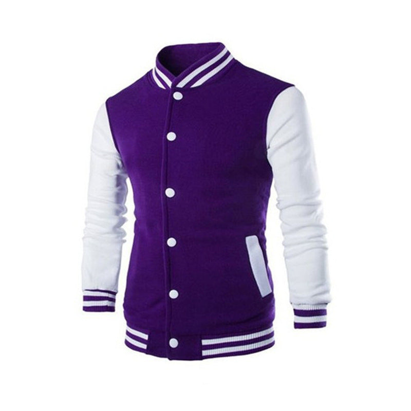 Men's sporty college jacket with contrasting sleeves and comfortable fit Skorter