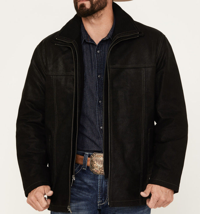 Men's versatile and robust suede jacket with functional pockets Skorter