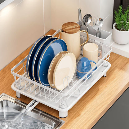 Skorter | Dish Drying Rack with Drainage and Cutlery Holder