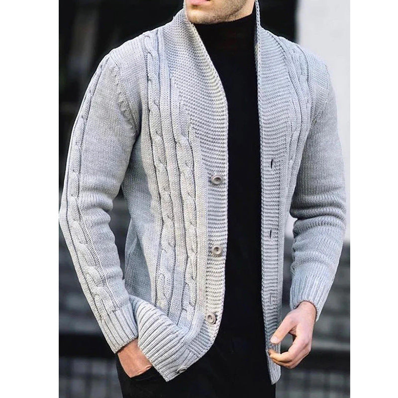 Men's cardigan with robust cable pattern and durable button closure Skorter