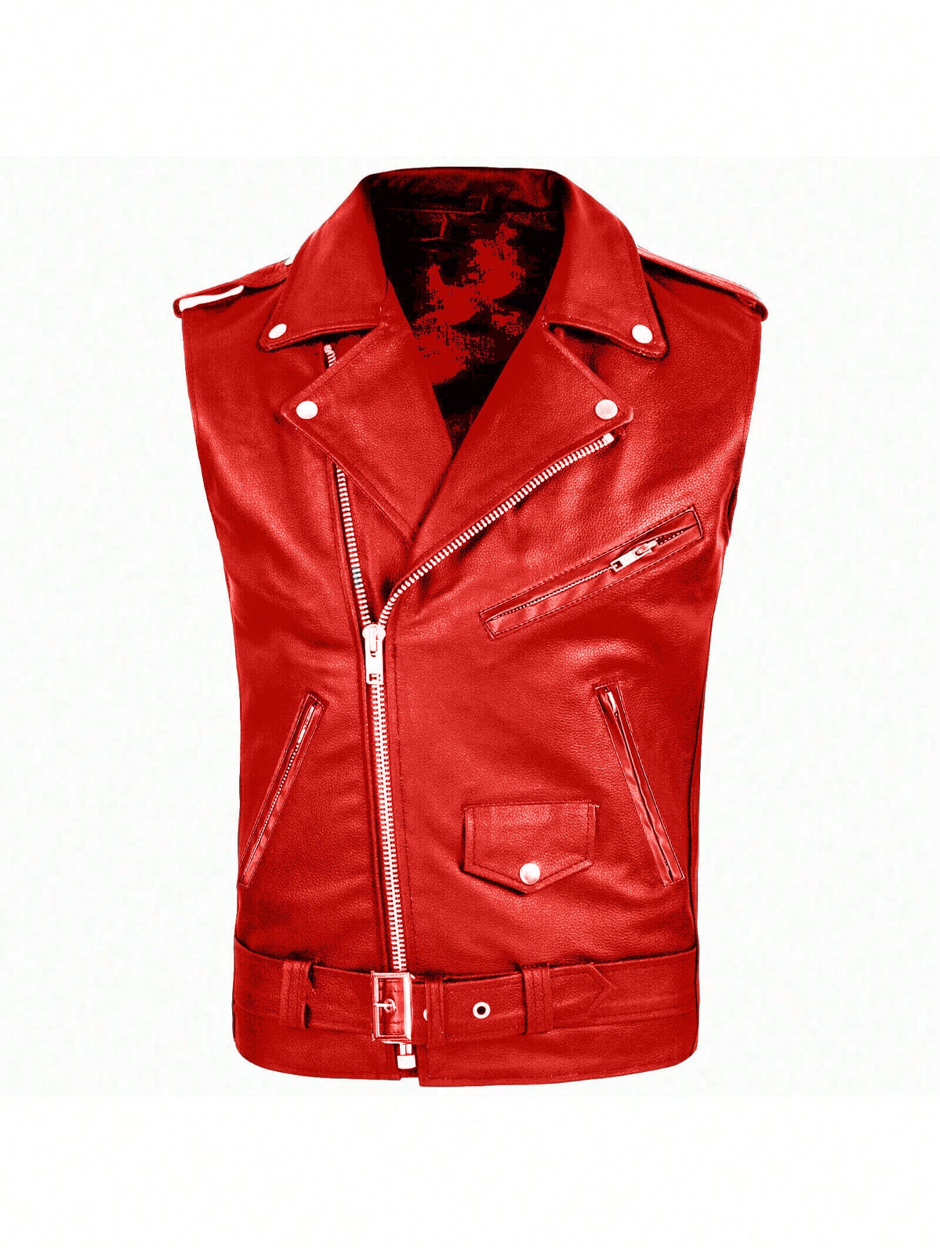 Men's stylish sleeveless biker jacket made of high-quality leather Skorter