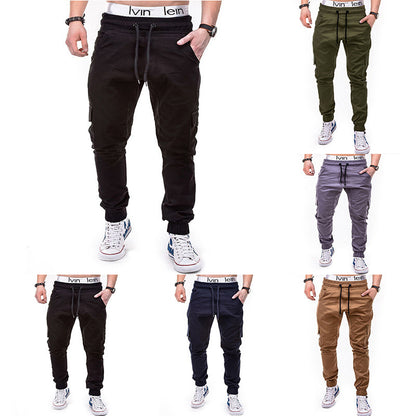 Herr cargo joggingbyxor med elastisk midja och praktiska sidofickor Skorter