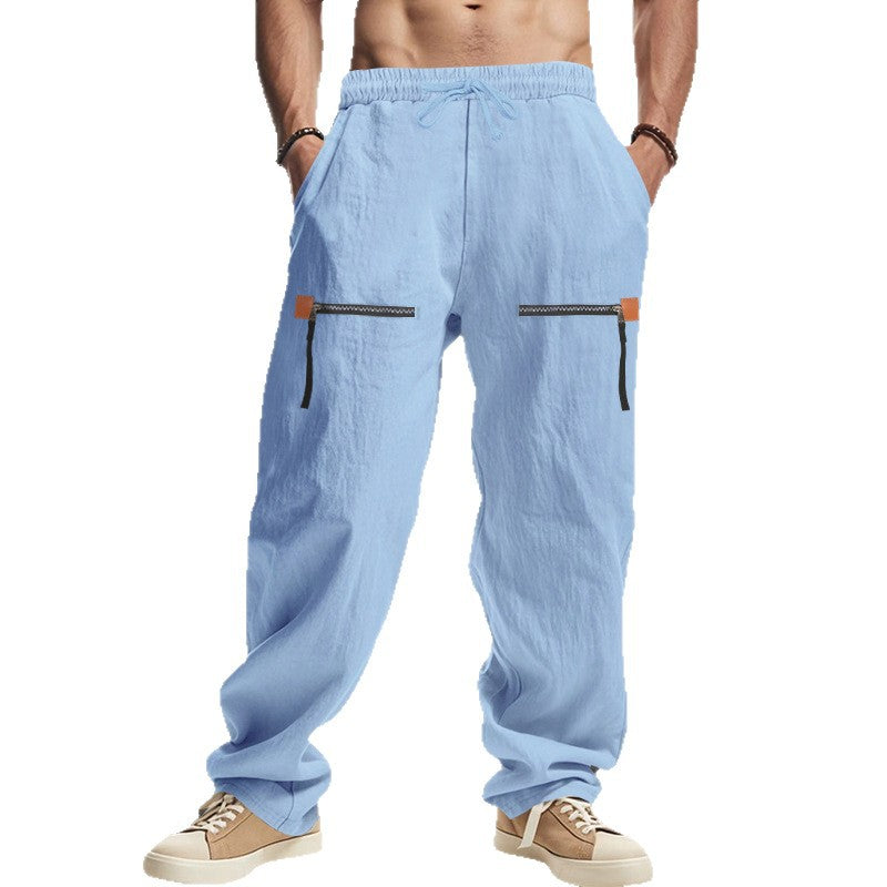 Men's urban-style leisure pants with pockets and elastic waistband Skorter