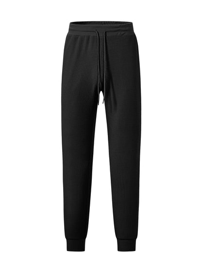 Men's Sporty Waffle Structure Jogging Pants Skorter