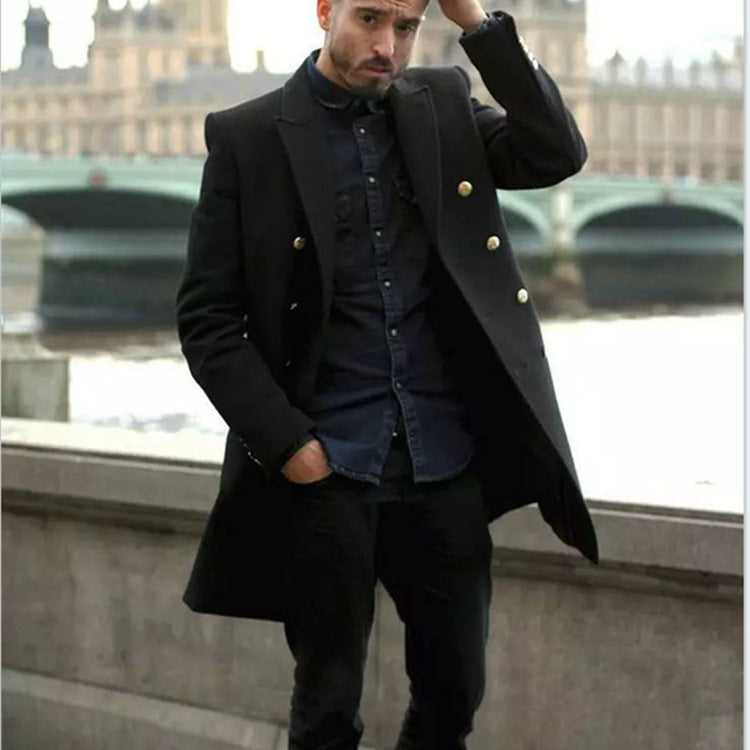 Men's stylish double-faced coat with golden buttons Skorter