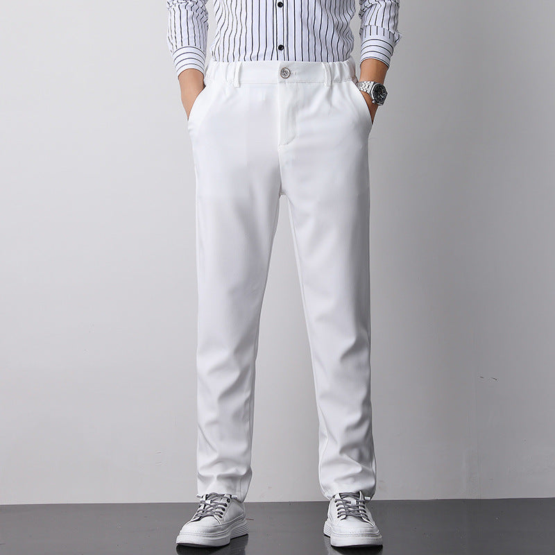 Men's Comfortable Chino Pants with Elastic Waistband Skorter